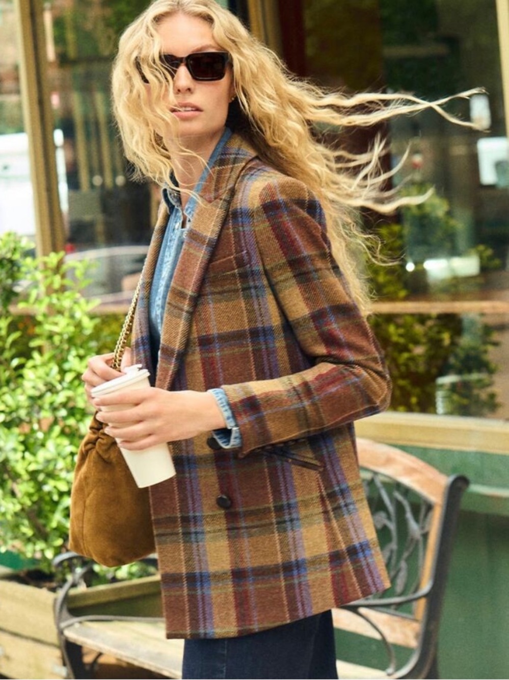 $798 Veronica Beard Oria Dickey Jacket Checkered Plaid blazer Wool Coat Size 12
